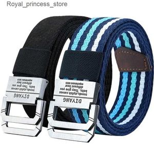 Ceintures pour hommes épais coiffure double boucle métalle nylon ceinture militaire combat tactique ceinture de survie lourde Q240425