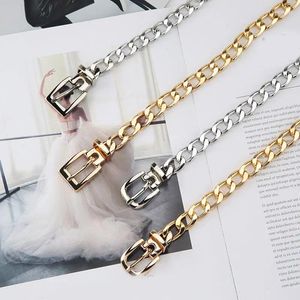 Riemen Metalen Ketting Vrouwen Riem Jurk Jeans Cool Meisjes Dame Tailleband Goud Zilver Taille Body Mode Punk Hip Hop riem