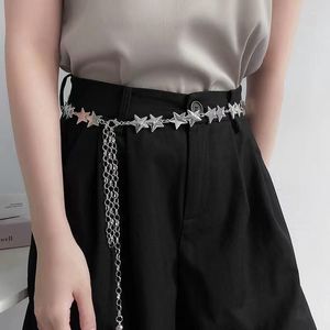 Riemen metalen sterrenriem voor dames mode casual luxe design jurk gordel gothic retro trend taille dunne ketting y2k girls tailleband