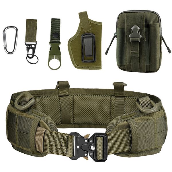 Ceintures Militaire Tactique Ceinture Réglable Travail En Plein Air Hommes Molle Battle Ceinture Armée Combat CS Airsoft Chasse Paintball Rembourré Taille Ceintures 230630