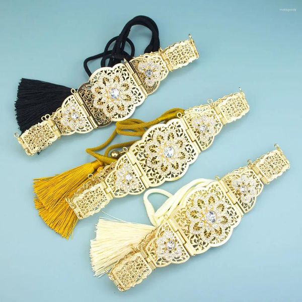 Ceintures Neovisson Style de mode marocain femmes corde ceinture à la main caftan taille chaîne glands arabe mariée bijoux de mariage cadeau