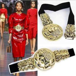 Ceintures Nouvelles ceinture de luxe ceinture femme femme Lady Meatal Elastic Belts Fashion Accessory ceintures larges Baltes Stretch Wostband Femmes Veille habillée Y240411