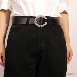 Ceintures Nouveau type C diamant incrusté noir marron femmes ceinture mode fabricants polyvalents Spot ceinture de créateur
