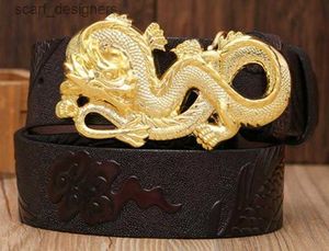 Ceintures New Dargon Belt Fashion Buckle Brand Designer ceintures pour hommes Copper Dragon Boucle Bourteau Men and Women Top Top Top Cape Belt en cuir Y240411