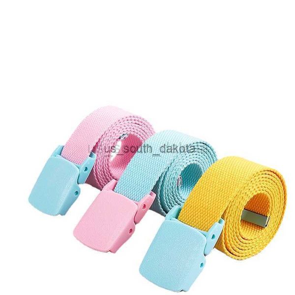 Ceintures Nouvelle boucle en plastique tissé toile ceinture enfant enfants toile ceinture pour garçons filles réglable enfants ceintures jean pantalons étudiants ceintures L0825