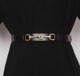 Ceintures Nouvelle ceinture simple et polyvalente pour femmes 039s, décoration avec boucle de cheval avec jupe, ceinture en jean en peau de vache, sceau de taille 5732424