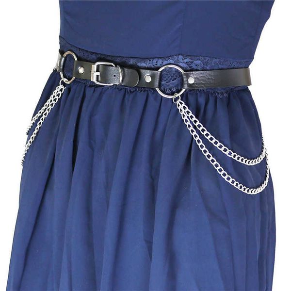 Ceintures Nouveau Style Femme Gothique En Cuir Harnais Anneau Chaîne Ceintures Cuisse Bretelles Jarretière Bretelles Sexy De Mariage Punk Ceinture G230207