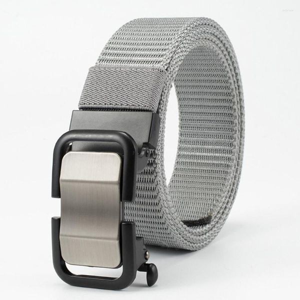 Ceintures Ceinture tissée en nylon avec boucle automatique de haute qualité pour hommes d'affaires Style coréen Golf sans dents ceinture à dégagement rapide