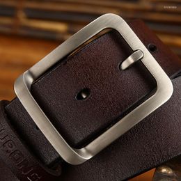 Cinturas de la marca original Hombres de cuero Cinturón 2 Color Paquete de lujo Pon cuadrado Diseñador de cintura de hebilla para genuino