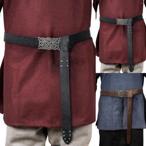 Cinturones Bolsa de cuero de imitación de caza al aire libre con cordón Cinturón vintage Ropa medieval Loop para accesorios de disfraces de cosplay