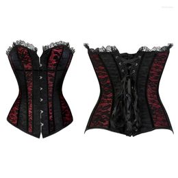 Ceintures Overbust Corset Longline Shapewear Femmes Bustier Top Sexy Lingerie Floral Corselet Vintage Espartilho Dentelle GothicBelts