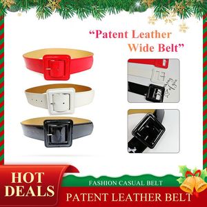 Cinturones Pc moda cinturón de talla grande ancho grande charol brillante para mujer cintura roja negro Femme Taille Riem alta calidad 2022 cinturones