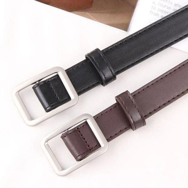 Cinturones Cinturón perforado Práctico Jeans decorativos para mujer Moda para estudiantes Ins Cómodo Negro Fine Ret P6O4