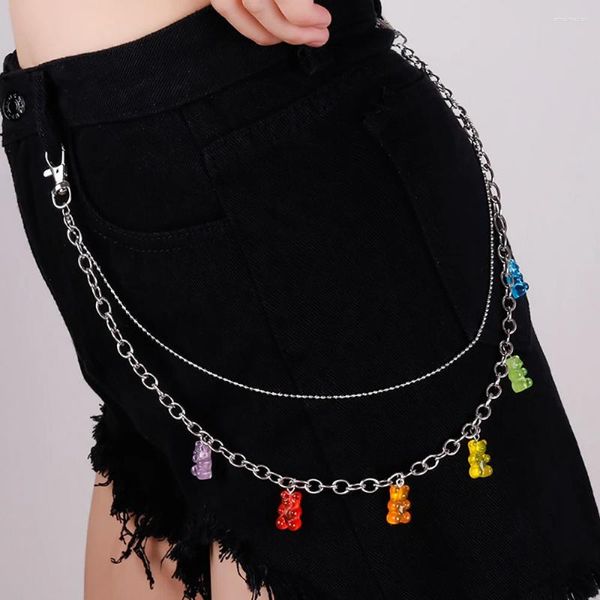 Ceintures personnalité Simple Boho Styles Hip Hop étudiant femmes jean chaîne ceinture ours taille bijoux cadeau