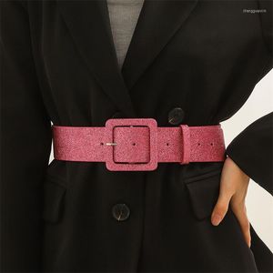 Riemen roze mode voor vrouwen luxe designer merk pu lederen buckle pin harajuku Koreaanse taille riem vrouwelijke korsetten jurken