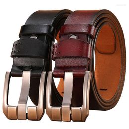 Cinturones de talla grande cinturón gordo 130 140 150 cm negocios para hombres piel de vaca de alta calidad cuero genuino hebilla cintura JeansBelts Emel22