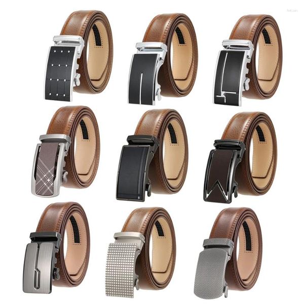 Ceintures Plyesxale Ceinture formelle pour hommes hommes en cuir avec boucle à cliquet automatique sangle mâle taille Cienture Homme B710