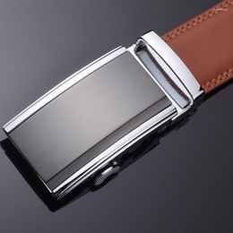 Riemen plyesxale heren luxe echt lederen bruin mannen riem automatische gespog jurk voor ceinture homme luxe marque g57Belts fred22