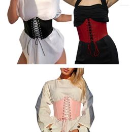 Ceintures pu en cuir corset crop top tobe cincher shapewear sous-bust lace-up corpor shaper