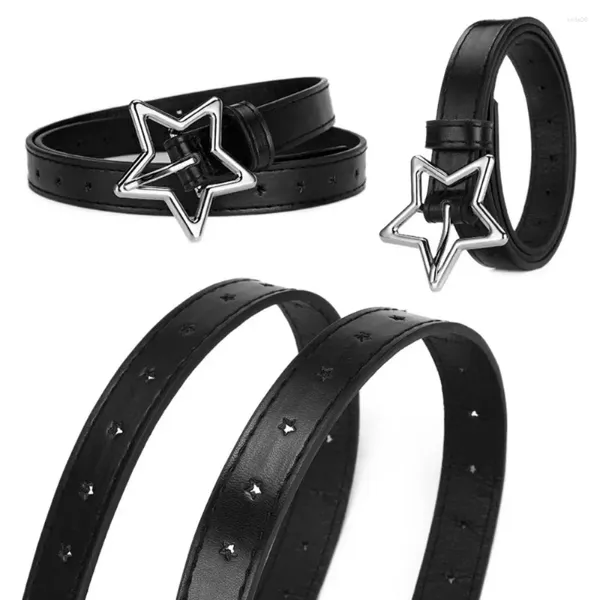 Cinturones PU cuero de cuero de cinco puntos cintura insopratón de metal hebilla de metal cinturón de cintura para la cintura de la cintura