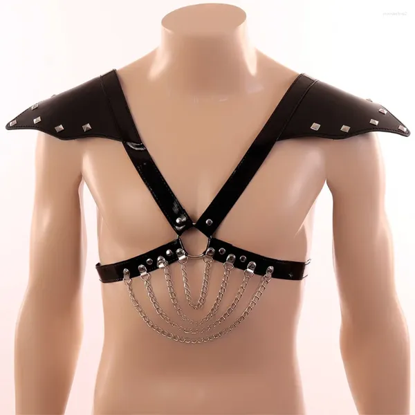 Ceintures PU Cuir Creux Soutien-Gorge Femmes Harnais Ceinture Lingerie Sexy Culotte Chaîne En Métal Jarretière Punk Club Carnaval Rave Bondage Top Bustier