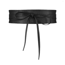 Ceintures PU Cuir Portable Large Corset Cadeaux Bowknot Cravate Robe Décor Durable Mode Wrap Autour Femmes Ceinture Délicate Léger