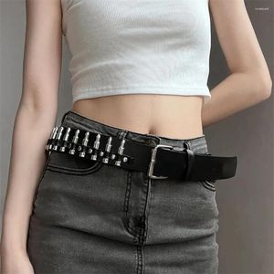 Ceintures Ceinture cloutée en cuir PU pour hommes femmes gothique Western Cowboy large ceinture réglable accessoires de taille de mode