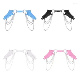 Cinturones Cintura de PU con estilo Y2K Ala de ángel Cinturón ajustable delgado Vestidos de mujer universales Falda Abrigo Cintura