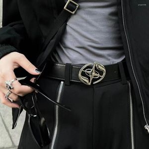 Riemen Punk Riem Gothic Cross Merk Mannen Vrouwen Y2k Metalen Gesp Ontwerp Vintage Pu Leer Mode Tailleband Jeans Broek decor