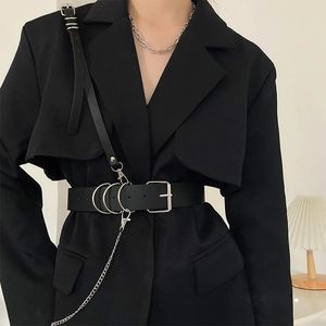 Ceintures Punk ceinture femmes robe large chaîne ceinture en cuir harnais dames Corset mode taille ceintures tenue décontractée PJ437 231012