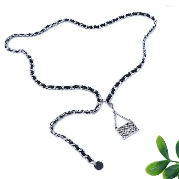 Ceintures Punk PU cuir tempérament petit sac pendentif tout-match taille corset chaîne corps en métal femmes