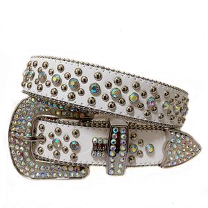 Riemen punk witte riemen dames designer lederen band diamant bing riem western cowboy y2k e girls mode riem voor jeans mannen 230214