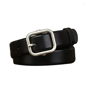 Riemen Pure Koeienhuid 2.4cm Brede Vrouwen Riem Dik Echt Leer Voor Vrouwelijke Band Topkwaliteit Pin Gesp Tailleband jeans