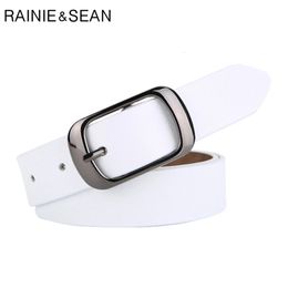 Ceintures Rainie Sean Ceinture blanche Femmes Cowskin Véritable Cuir Haute Qualité Marque Boucle Dames pour Jeans 110cm 231101