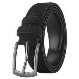 Cinturones Retro Casual Hombres Cinturón Aleación Pin Hebilla Diseño de moda Sólido Simple Juventud PU Lleather SellingBelts