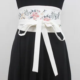 Ceintures rétro Style chinois pour femmes, large ceinture, belle broderie réglable, haut de gamme, ceinture pour robe, Kimono japonais Obi