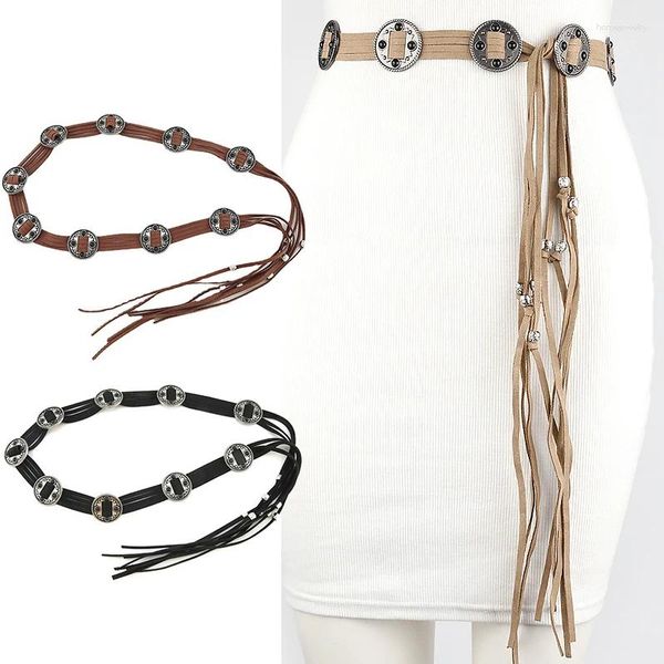 Cinturones Retro estilo étnico con incrustaciones de cintura cadena cinturón bohemio para mujer vaquera Jeans vestido joyería corporal accesorios de regalo