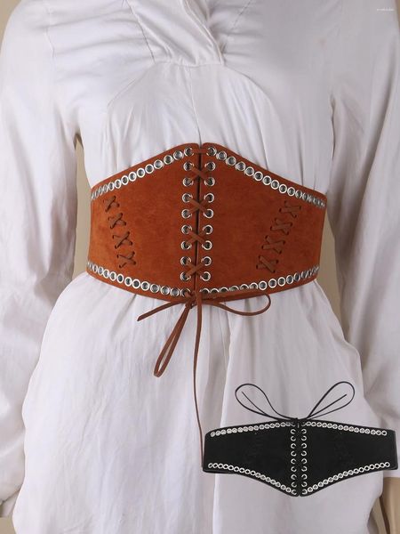 Cinturones Retro Cordón Corbata Cuerda Elástica Faja de mujer Use exterior Ojal Cintura Corsé decorativo para mujeres Cummerbunds en vestido de camisa