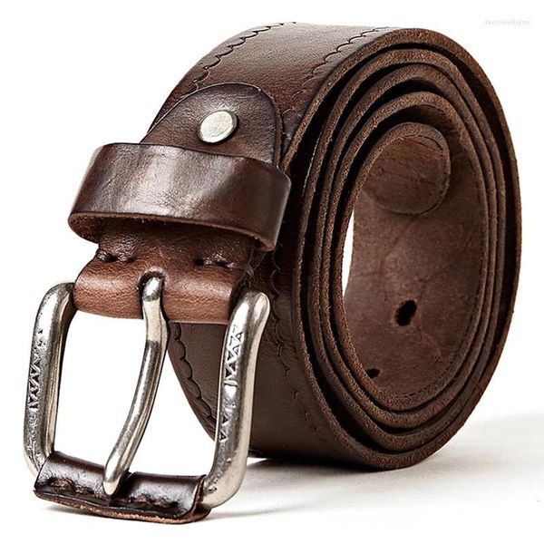 Cinturones retro cinturón de cuero genuino original para hombres sin mezzaninos jeans accesorios masculinos regalos