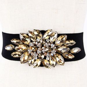 Riemen Strass Jurk Vrouwen Kleurrijke Crystal Gem Elastische Tailleband Mode Dames Corset Zomer Accessoires DP03