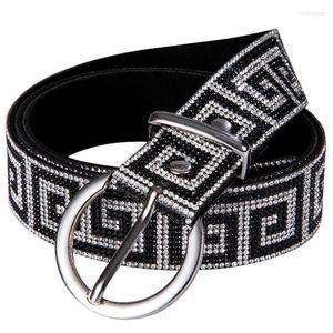 Riemen strass voor vrouwen designer Stijlvolle casual canvas riem met gaten Sliver Pin Buckle Diamond Shinning Jeans taillebandbelts enek22