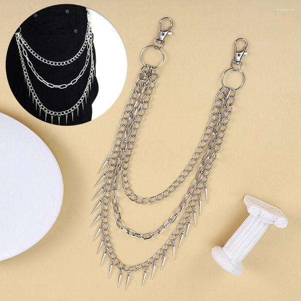 Riemen Rock Emo Accessoires HipHop Harajuku Spike Hanger Ketting Link Coil Gothic Sleutelhangers Zware Taille Haak