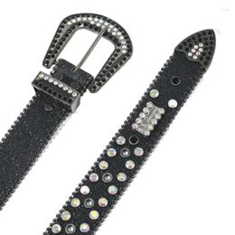 Ceintures de rock ceinture de taille avec boucle épingle luxueuse adolescents paillettes complètes