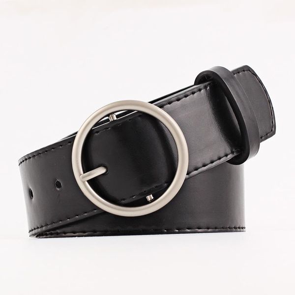 Ceintures en cuir à boucle ronde pour femmes, mode robe en Jean pour dames, ceinture à épingle pour étudiantes, classique rétro Punk épée GothBelts