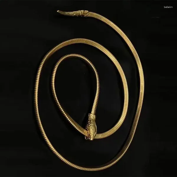 Cinturones Pasarela Cobre Metal Cadena de serpiente Multiusos Moda Accesorios de mujer de gama alta 2023 Collar Cinturón Pulsera Tres en uno