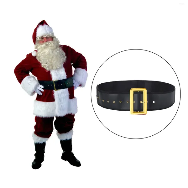 Ceintures Ceinture du Père Noël Costume de Cosplay pour Adultes Accessoires de Noël Taille en Cuir PU pour Les Vacances de Noël habiller la Performance sur scène