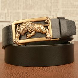 Ceintures Vendre Tiger Designer Boucle Automatique Ceinture En Cuir Véritable Pour Hommes Rétro Sangle Mâle Waistand GiftBelts