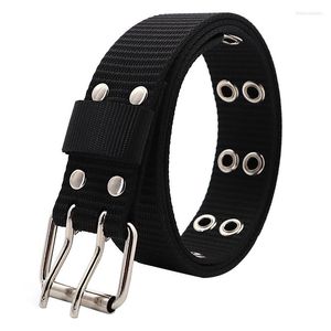 Ceintures vente 3.2 cm unisexe Blet couleur unie Nylon Double rangée boucle ardillon hommes ceinture mode sauvage femmes étudiants enfants