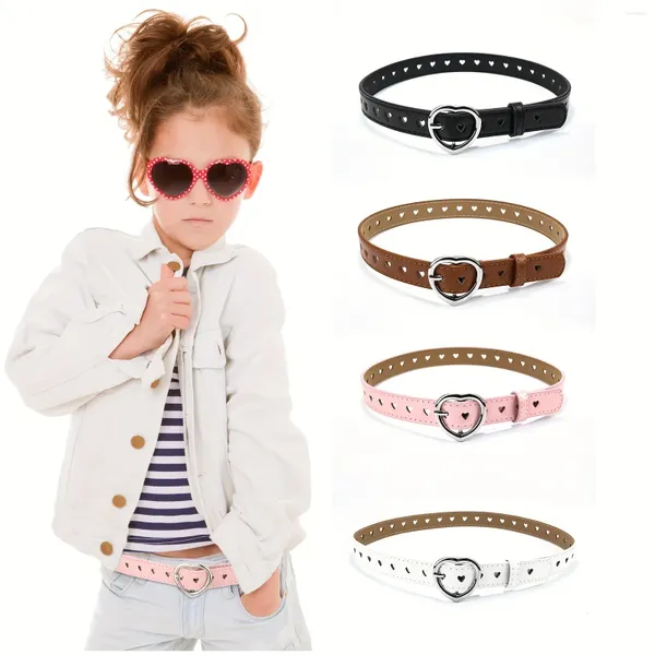 Ceintures Vente Ceinture Punk Pour Enfants Étudiants Garçons Et Filles Jeans En Forme De Coeur Creux Coeur Femelle Rose Ciel Bleu