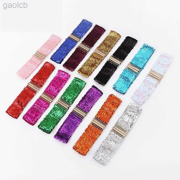 Ceintures paillettes élastique paillettes ceinture large taille ceinture boucle ceinture sangle décorative fête ldd240313